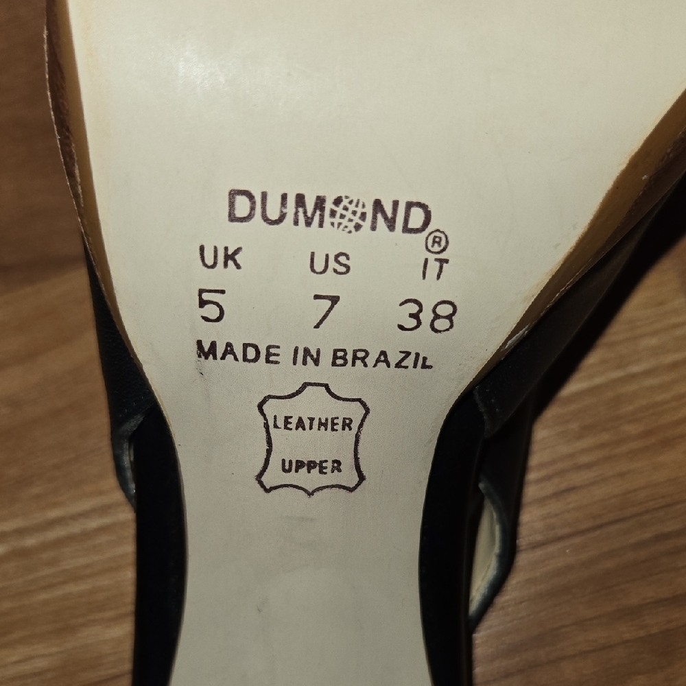Cathy Jean Black Peep Toe Kitten Slingback Heels Size 7 - Picture 6 of 6